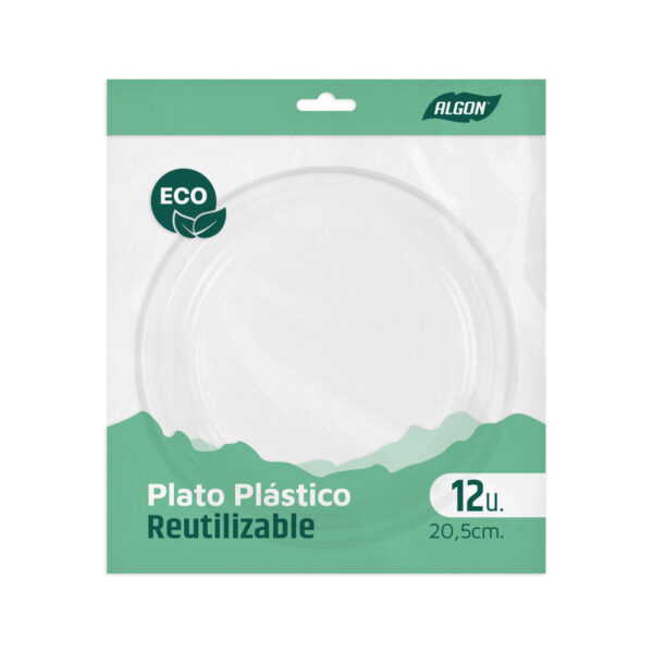 Geschirr-Set Algon Kunststoff 20,5 cm 20,5 x 2 cm 12 Stücke (24 Stück) – Bild 2