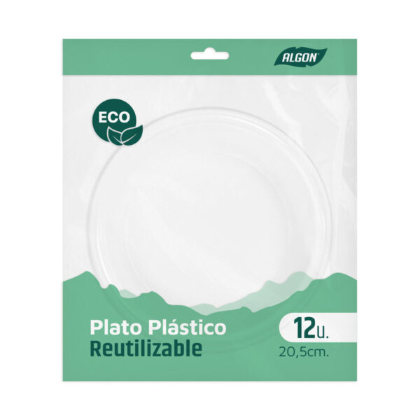 Geschirr-Set Algon Kunststoff 20,5 cm 20,5 x 3 cm 12 Stücke (18 Stück) – Bild 2