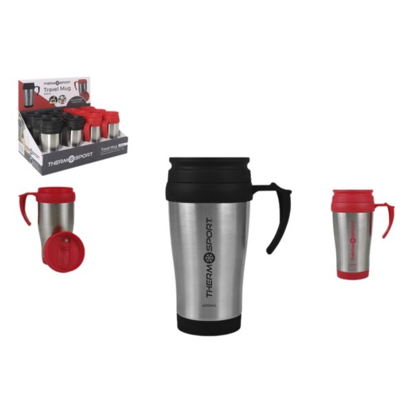 Thermobecher mit Deckel ThermoSport Travel Rot 400 ml (12 Stück) – Bild 3