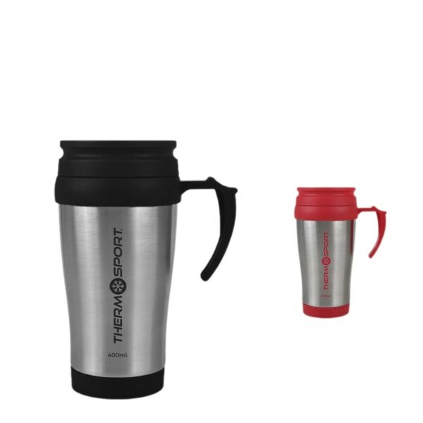 Thermobecher mit Deckel ThermoSport Travel Rot 400 ml (12 Stück) – Bild 4