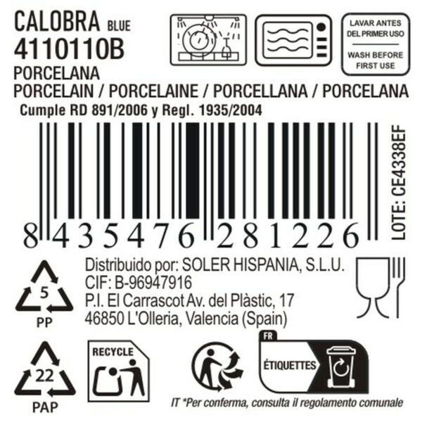 Salatschüssel La Mediterránea Calobra Blau (16 Stück) – Bild 4