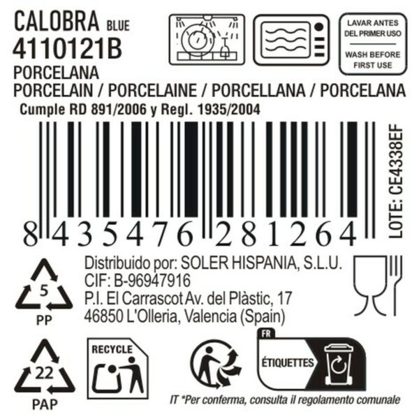 Kochschüssel La Mediterránea Calobra Blau 31 x 17,5 cm (24 Stück) – Bild 4