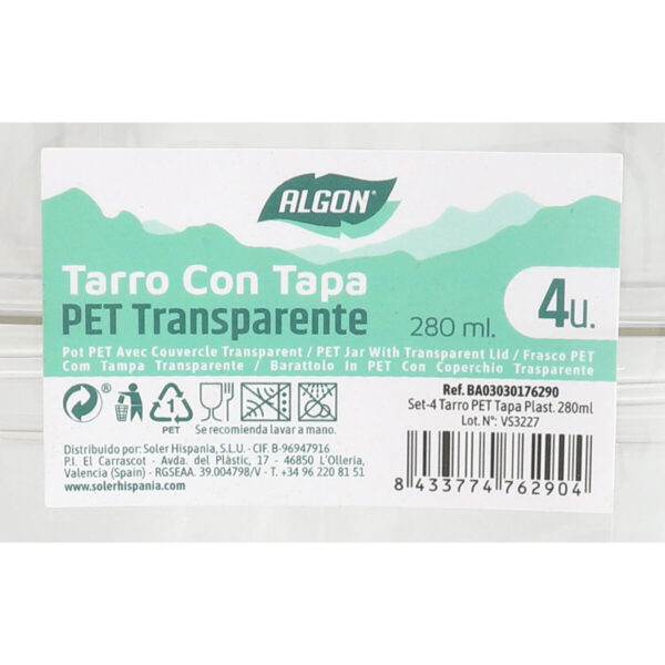 Topf Algon 280 ml 8,5 x 6,5 cm (4 Stücke) (12 Stück) – Bild 2