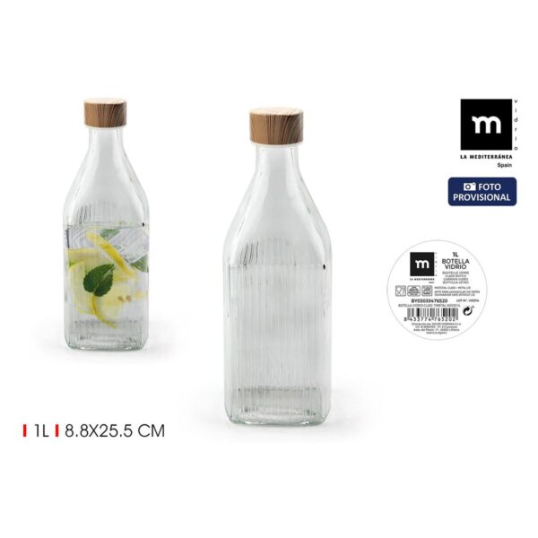 Glas-Flasche La Mediterránea Metall Glas 1 L (24 Stück) – Bild 2