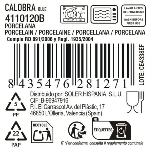 Kochschüssel La Mediterránea Calobra Blau 26,5 x 14 cm (24 Stück) – Bild 4