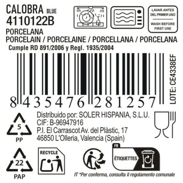 Kochschüssel La Mediterránea Calobra Blau 34,1 x 20,7 cm (12 Stück) – Bild 4