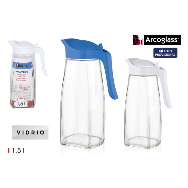Krug mit Deckel und Dosiereinrichtung Arcoglass Glas 1,5 L (6 Stück) – Bild 2