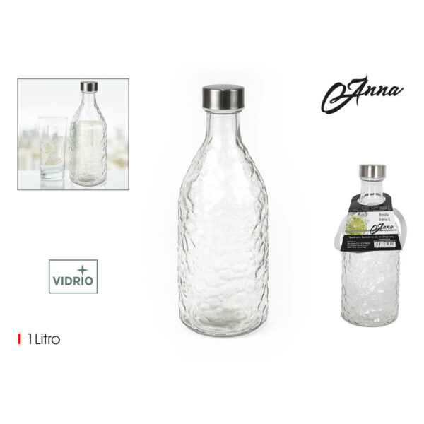 Glas-Flasche La Mediterránea Metall Glas 1 L (12 Stück) – Bild 2