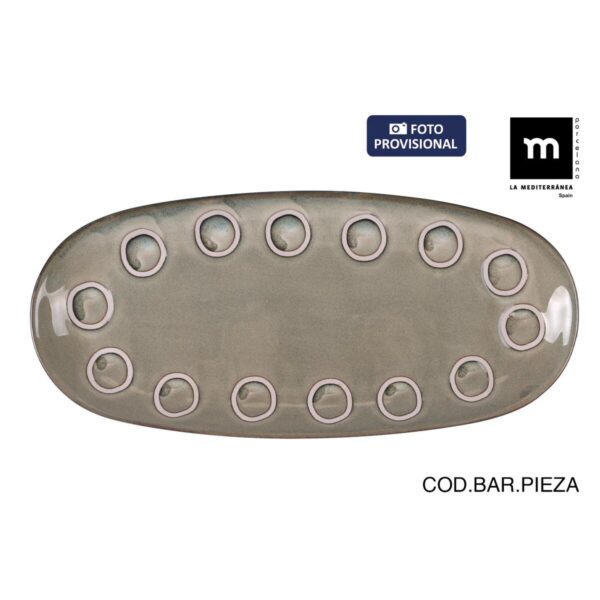 Kochschüssel La Mediterránea Almudena Grau Oval 33 x 14,8 x 2,7 cm (12 Stück) – Bild 4