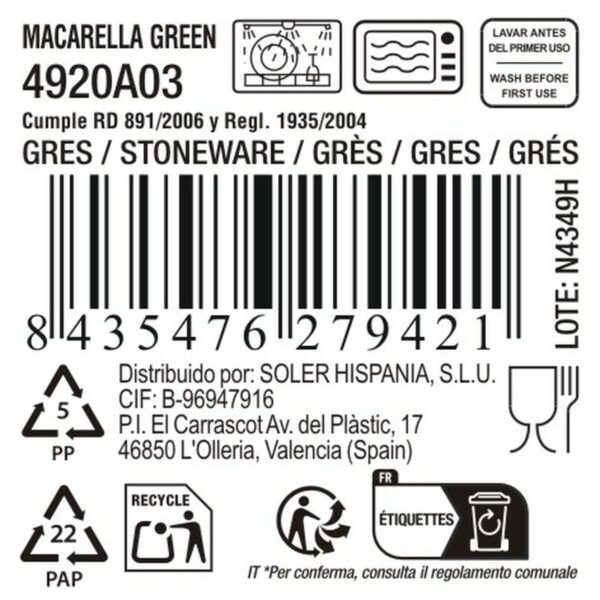 Flacher Teller La Mediterránea Macarella green Ø 20,5 cm (24 Stück) – Bild 2