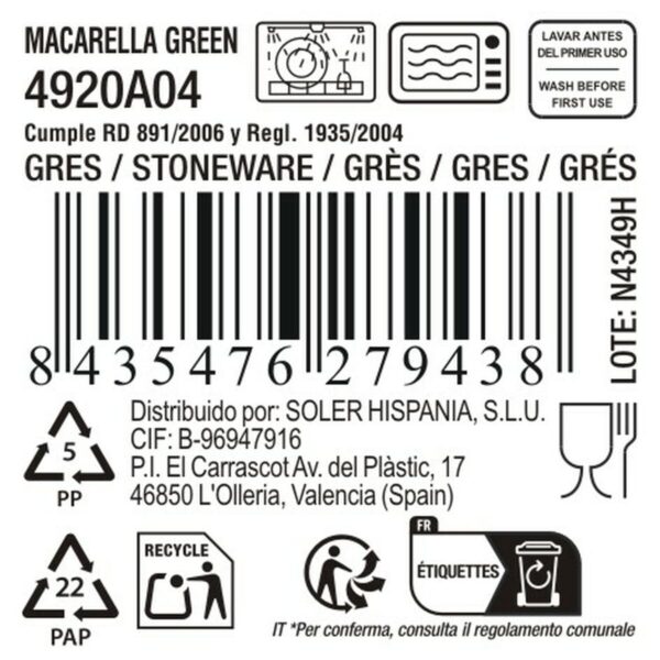 Flacher Teller La Mediterránea Macarella green Ø 16 cm (24 Stück) – Bild 4