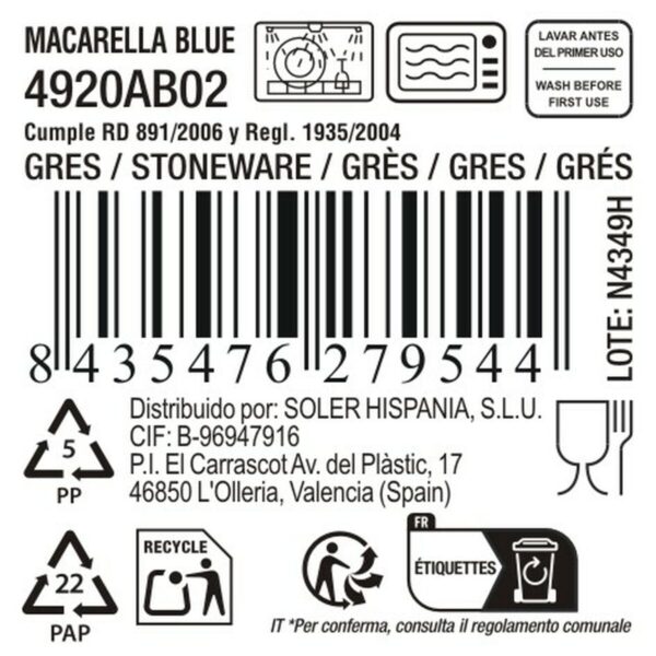 Flacher Teller La Mediterránea Macarella blue Ø 26,5 cm (12 Stück) – Bild 4