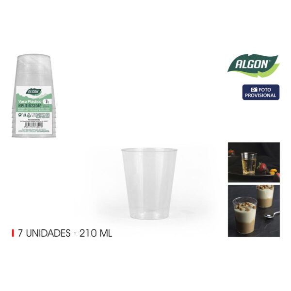 Gläserset Algon Kunststoff 210 ml 7 Stücke (24 Stück) – Bild 2