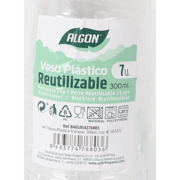 Gläserset Algon Kunststoff 300 ml 7 Stücke (24 Stück) – Bild 5