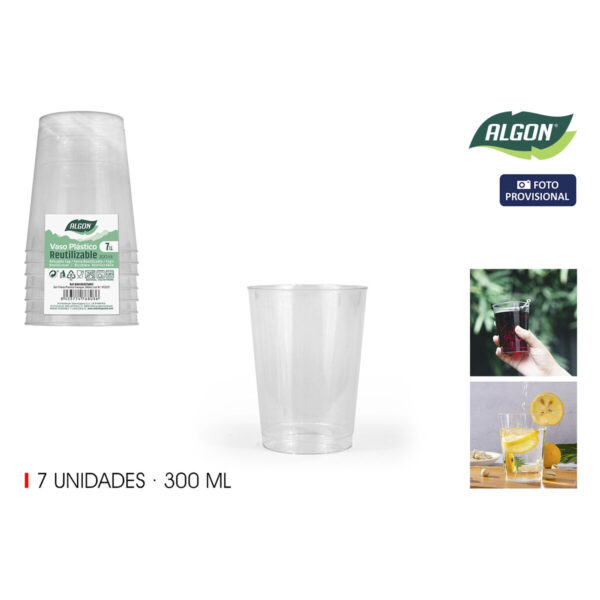 Gläserset Algon Kunststoff 300 ml 7 Stücke (24 Stück) – Bild 2