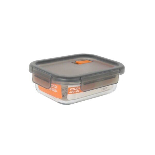 Lunchbox hermetisch MasterChef Grau Durchsichtig rechteckig 630 ml (6 Stück) – Bild 2