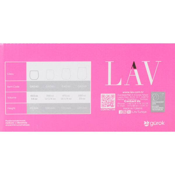 Gläserset LAV Gaia 415 ml 6 Stücke (8 Stück) – Bild 8