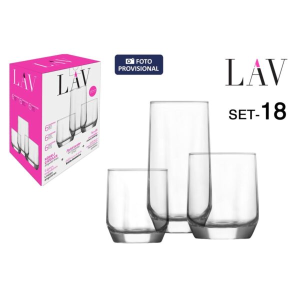 Gläserset LAV Diamond 310 ml 385 ml 215 ml 18 Stücke (2 Stück) – Bild 4