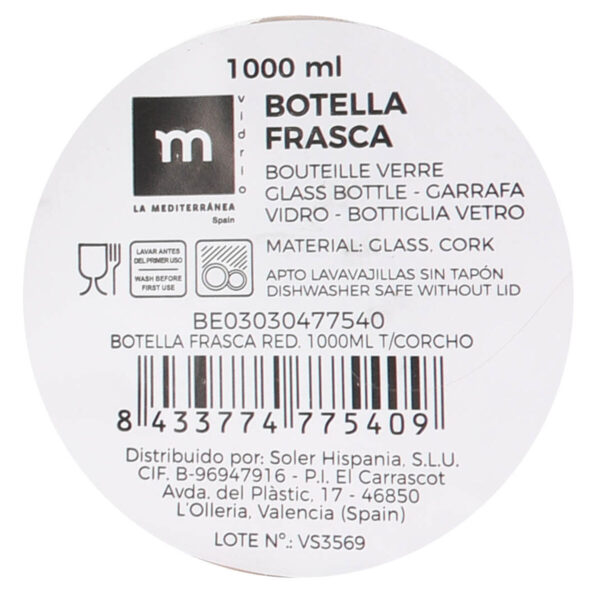 Glas-Flasche La Mediterránea 1 L (12 Stück) – Bild 2