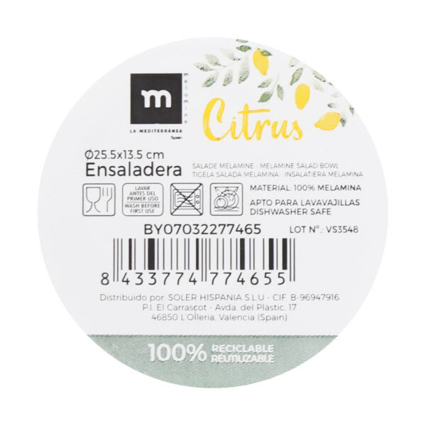 Salatschüssel La Mediterránea CITRUS 25,5 x 13,5 cm (8 Stück) – Bild 4