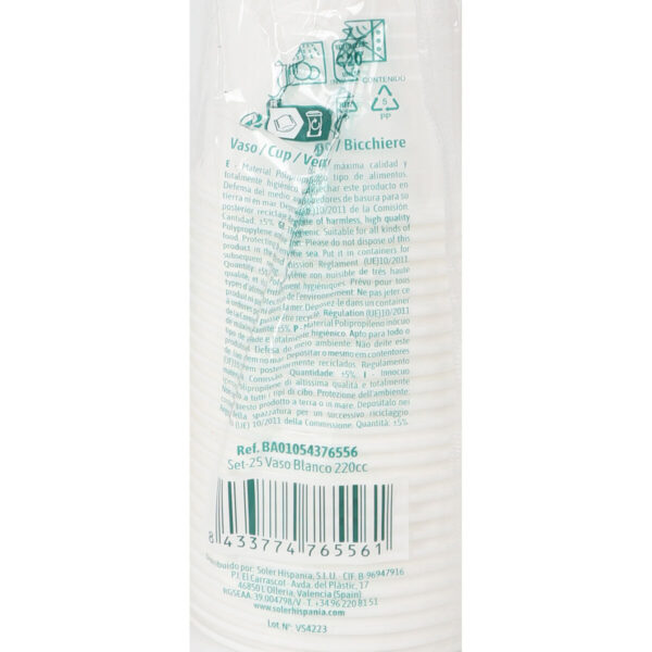 Gläserset Algon Weiß 220 ml 25 Stücke (24 Stück) – Bild 4