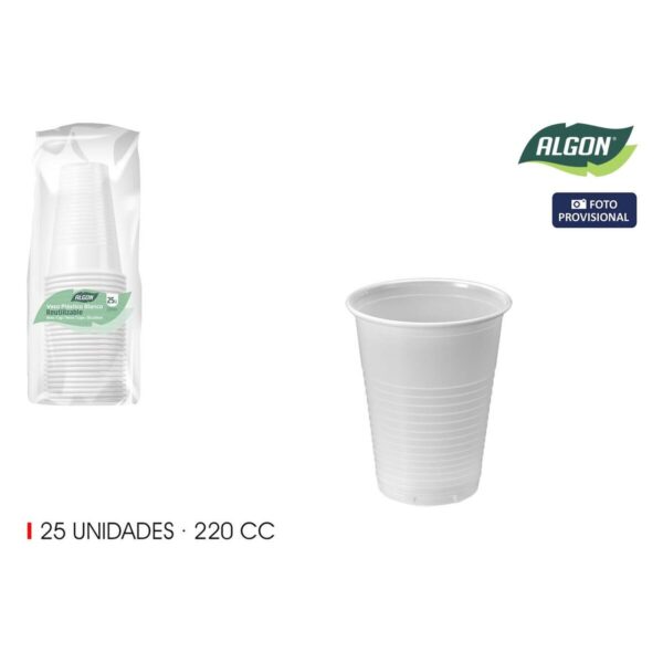 Gläserset Algon Weiß 220 ml 25 Stücke (24 Stück) – Bild 2