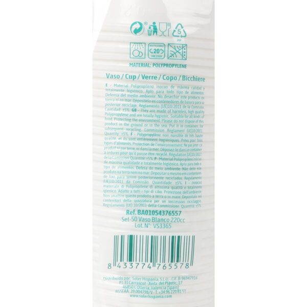 Gläserset Algon Weiß 220 ml 50 Stücke (18 Stück) – Bild 4