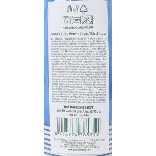 Gläserset Algon Blau 450 ml 10 Stücke (18 Stück) – Bild 5