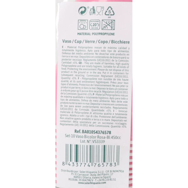 Gläserset Algon Rosa 450 ml 10 Stücke (18 Stück) – Bild 5