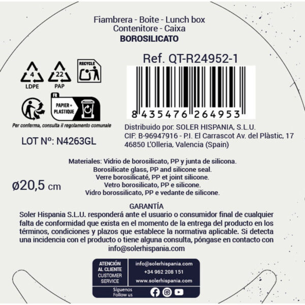 Lunchbox Quttin kreisförmig 2 L (6 Stück) – Bild 5