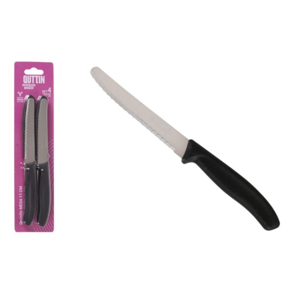 Messerset Quttin Schwarz Silberfarben Edelstahl 11 cm 4 Stücke (18 Stück) – Bild 2