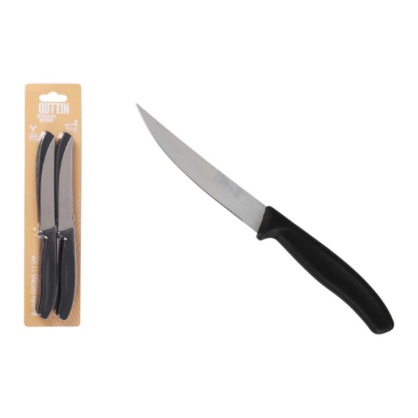 Steakmesser-Set Quttin 11 cm Schwarz Silberfarben Edelstahl 4 Stücke (18 Stück) – Bild 2