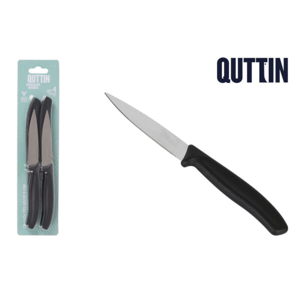 Schälmesserset Quttin Basic Schwarz Silberfarben Edelstahl 9 cm 4 Stücke (18 Stück) – Bild 4