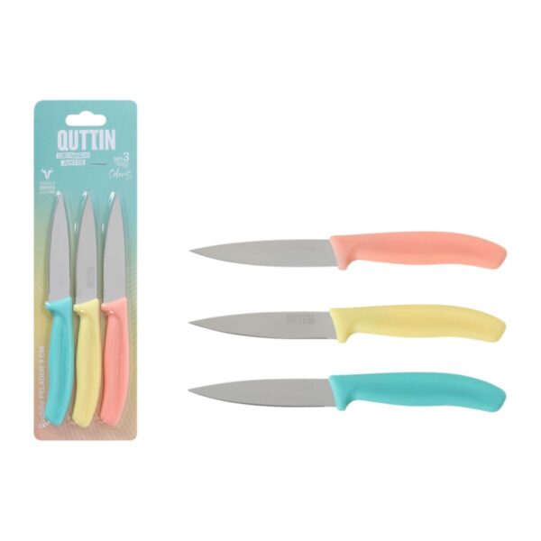 Schälmesserset Quttin Basic Bunt Edelstahl 9 cm 3 Stücke (18 Stück) – Bild 3
