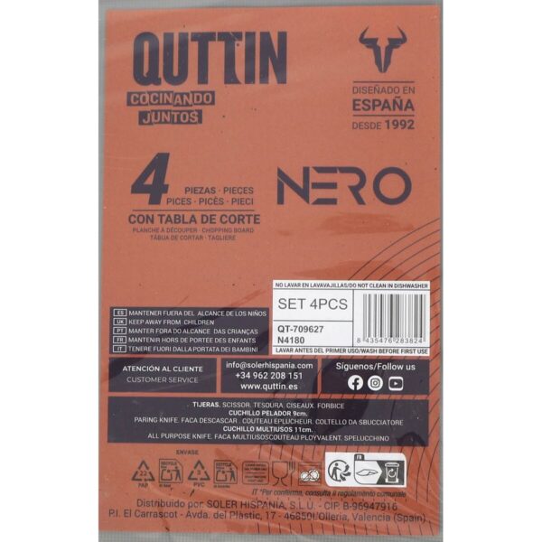 Messerset Quttin Nero 4 Stücke (6 Stück) – Bild 3