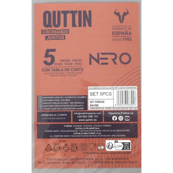 Messerset Quttin Nero 5 Stücke (4 Stück) – Bild 3