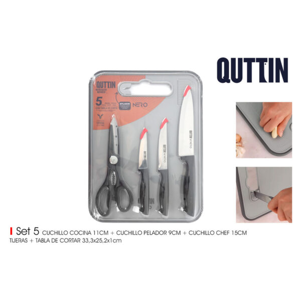Messerset Quttin Nero 5 Stücke (4 Stück) – Bild 2