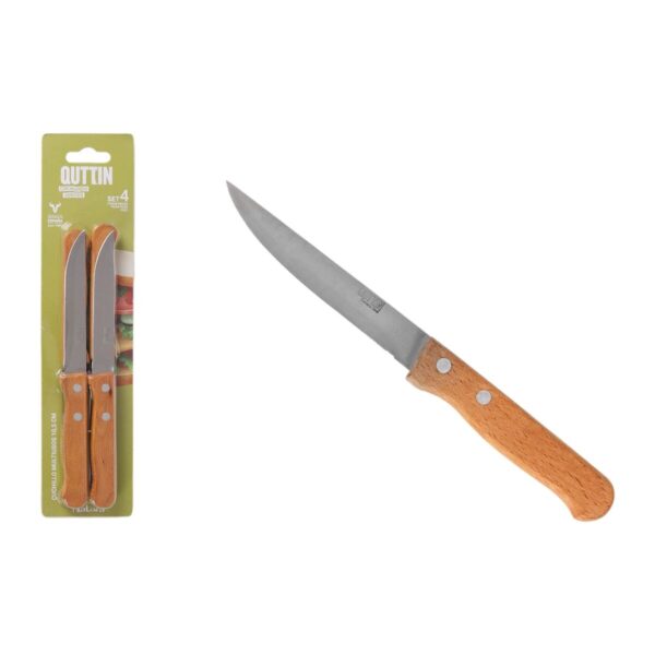 Küchenmesser Quttin Natura Braun Silberfarben Edelstahl 10,5 cm 4 Stücke (12 Stück) – Bild 3