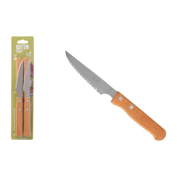 Steakmesser-Set Inde NATURA Braun Silberfarben 10,5 cm 4 Stücke (12 Stück) – Bild 3