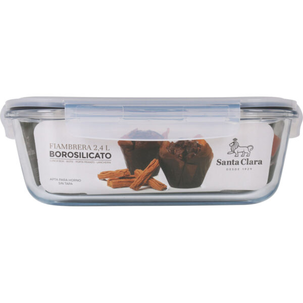 Lunchbox hermetisch Santa Clara Durchsichtig rechteckig 2,4 L (4 Stück) – Bild 3