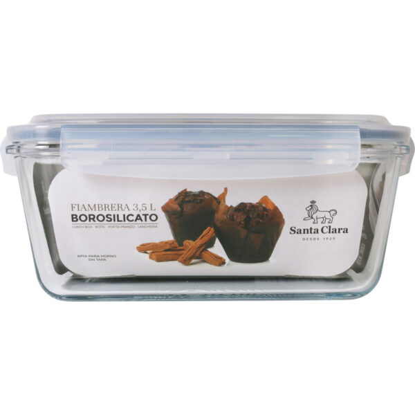 Lunchbox hermetisch Santa Clara Durchsichtig rechteckig 3,5 L (3 Stück) – Bild 3