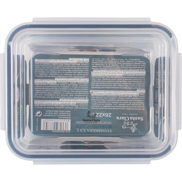 Lunchbox hermetisch Santa Clara Durchsichtig rechteckig 3,5 L (3 Stück) – Bild 5