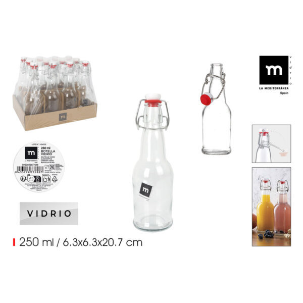 Glas-Flasche La Mediterránea 250 ml 0,25 L (24 Stück) – Bild 2