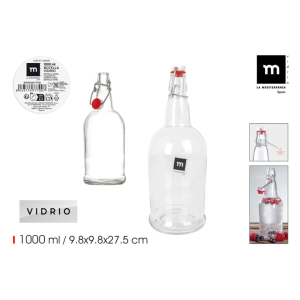 Glas-Flasche La Mediterránea 1 L (12 Stück) – Bild 2