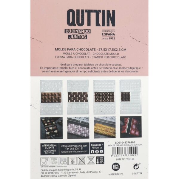 Gebäckbackform Quttin CHOCOLATE 27,5 x 17,5 x 2,5 cm (12 Stück) – Bild 5