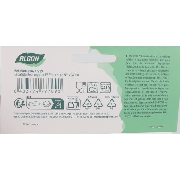 Pfannenwender Algon PS PLATA rechteckig 7,5 x 24,5 cm (24 Stück) – Bild 2