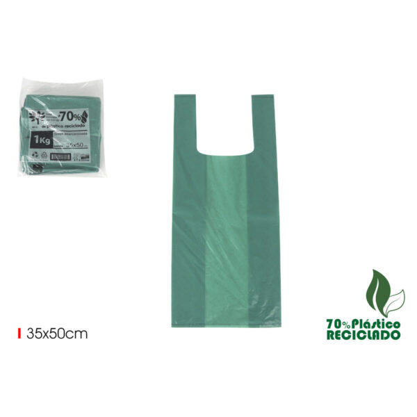 Wiederverwendbare Tasche Inde grün 35 x 50 cm (10 Stück) – Bild 3