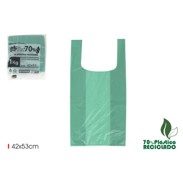 Wiederverwendbare Tasche Inde grün 42 x 53 cm (10 Stück) – Bild 3