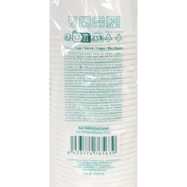 Gläserset Algon Weiß 330 ml 50 Stücke (12 Stück) – Bild 2