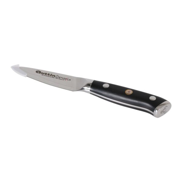 Schälmesser Quttin Damaskus Schwarz Silberfarben Edelstahl 9 cm (2 Stück) – Bild 3